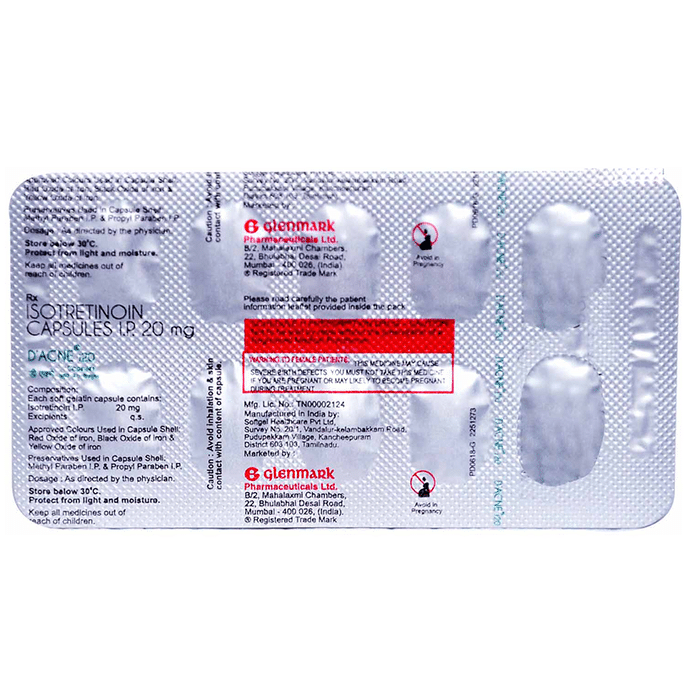 D Acne I 20 Capsule    Isotretinoin 20mg