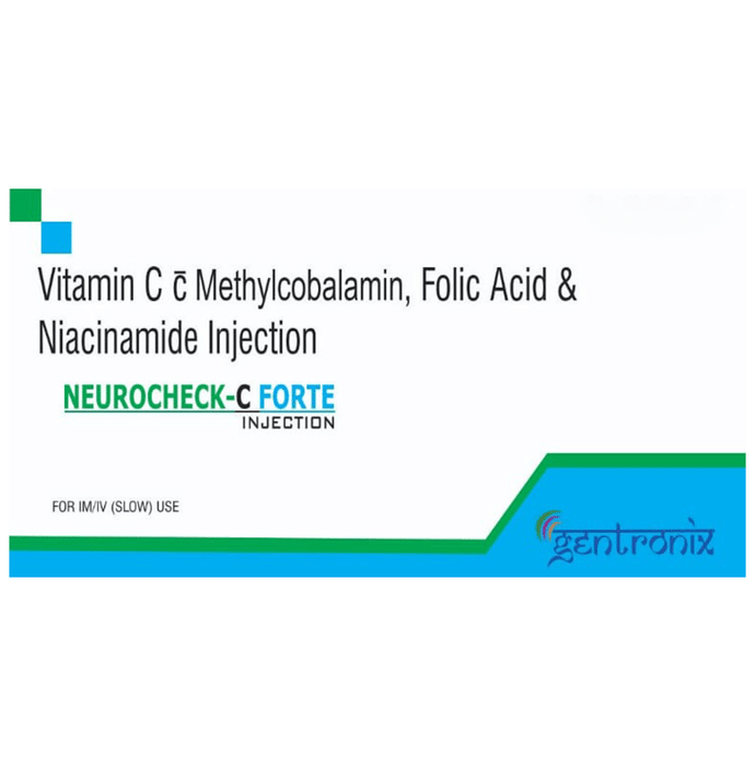 Neurocheck-C Forte Injection Combipack    Methylcobalamin 2500mcg + Folic Acid 0.7mg + Vitamin C 150