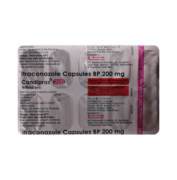 Candipraz 200mg Capsule    Itraconazole 200mg