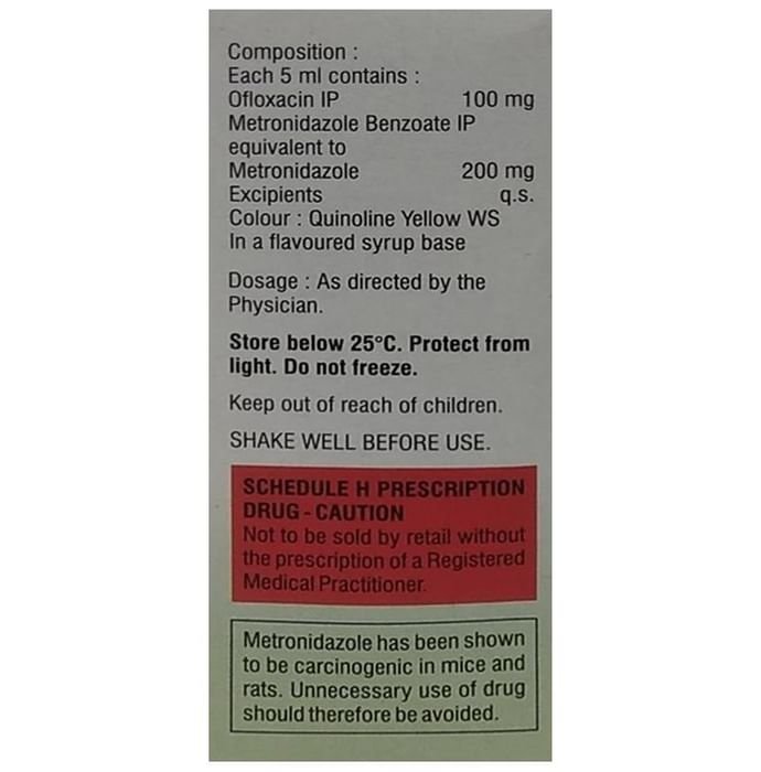 Diof-DS Suspension    Ofloxacin 100mg/5ml + Metronidazole 200mg/5ml