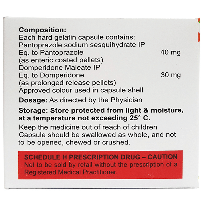 Pantocise D Capsule PR    Domperidone 30mg + Pantoprazole 40mg