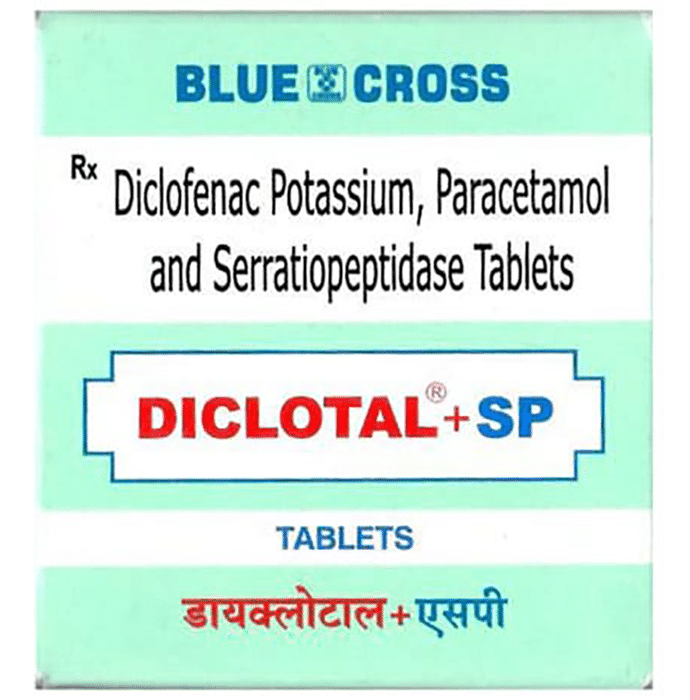 Diclotal Plus SP Tablet    Diclofenac 50mg + Paracetamol 325mg + Serratiopeptidase 10mg