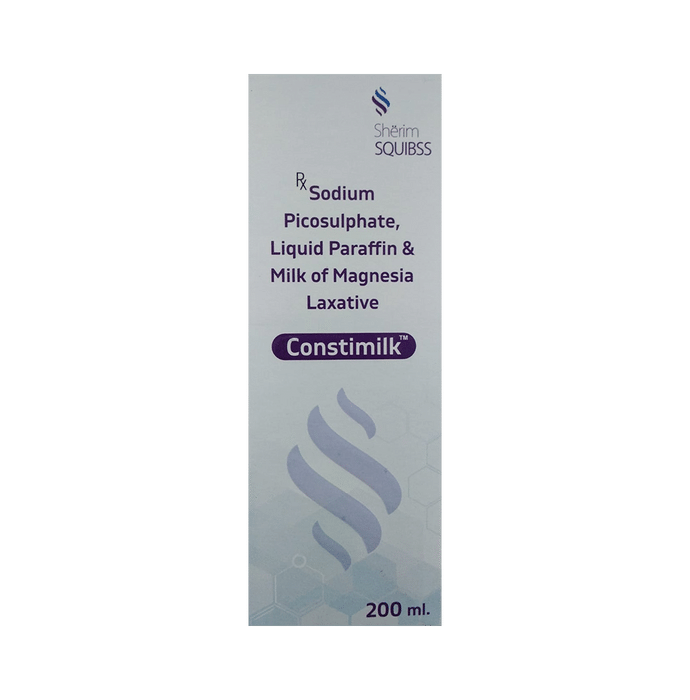 Constimilk Laxative    Sodium Picosulfate 3.33mg/5ml + Liquid Paraffin 1.25mg/5ml + Milk Of Magnesia