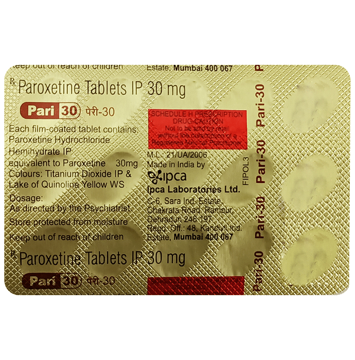 Pari 30 Tablet    Paroxetine 30mg