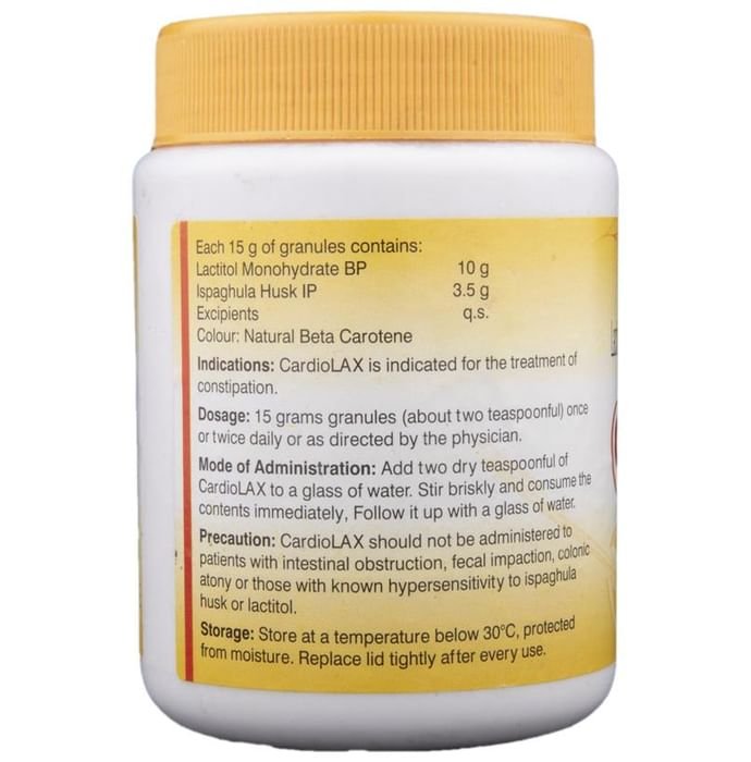 Cardiolax Granules Orange    Lactitol 10gm + Ispaghula 3.5gm
