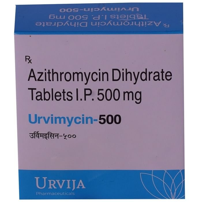 Urvimycin 500 Tablet    Azithromycin 500mg