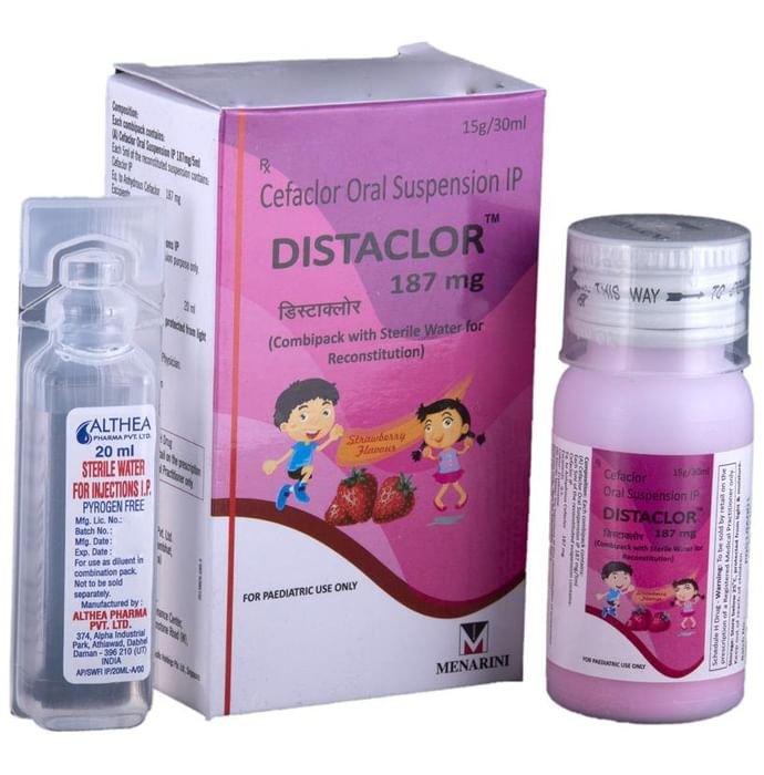 Distaclor 187mg Oral Suspension Strawberry    Cefaclor 187mg