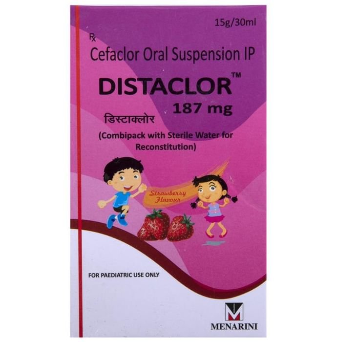 Distaclor 187mg Oral Suspension Strawberry    Cefaclor 187mg