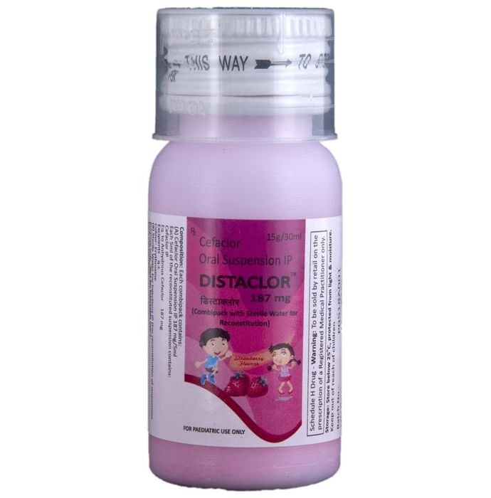 Distaclor 187mg Oral Suspension Strawberry    Cefaclor 187mg