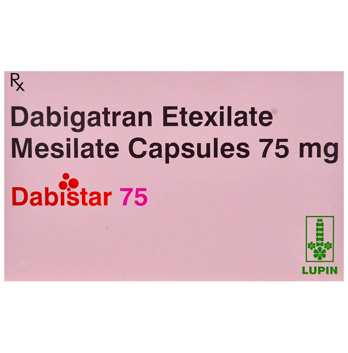 Dabistar 75mg Capsule    Dabigatran Etexilate 75mg