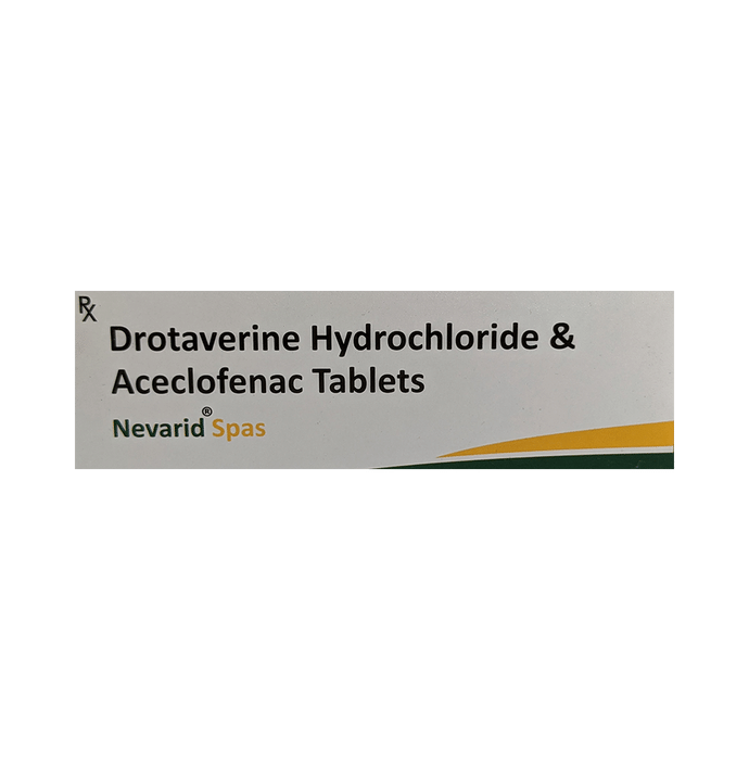 Nevarid Spas Tablet    Drotaverine 80mg + Aceclofenac 100mg