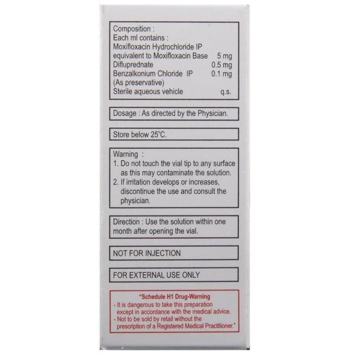 Diflumox Eye Drop    Moxifloxacin 0.5% w/v + Difluprednate 0.05% w/v
