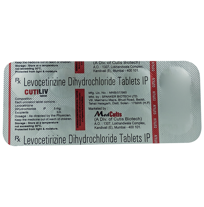 Cutiliv Tablet    Levocetirizine 5mg