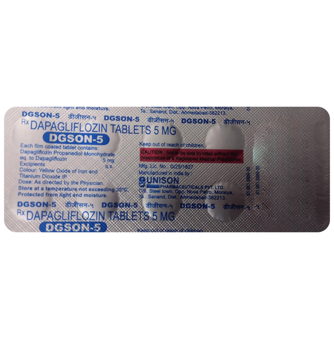 Dgson 5 Tablet    Dapagliflozin 5mg