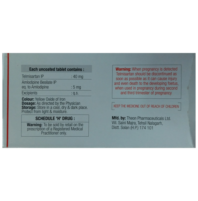 Telmijub AM 40 Tablet    Telmisartan 40mg + Amlodipine 5mg