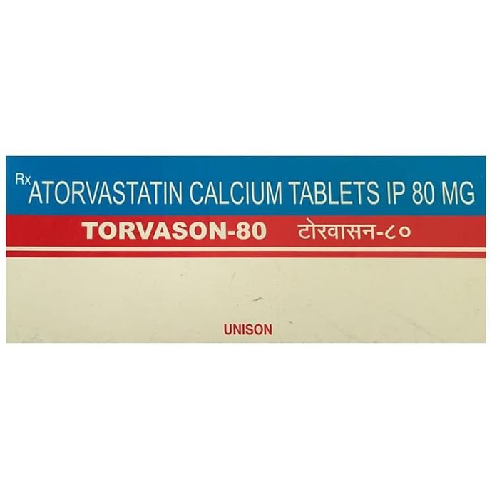 Torvason 80mg Tablet    Atorvastatin 80mg