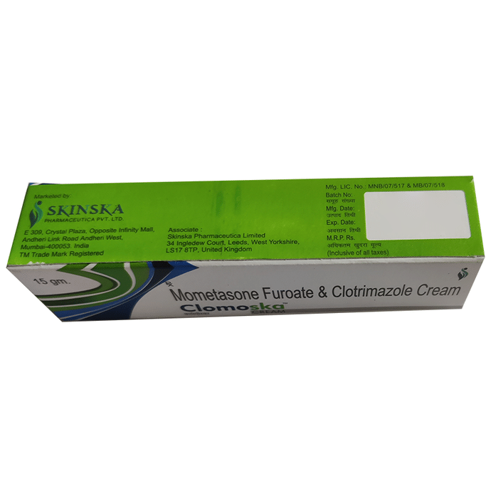 Clomoska Cream    Mometasone 0.1% w/w + Clotrimazole 1% w/w