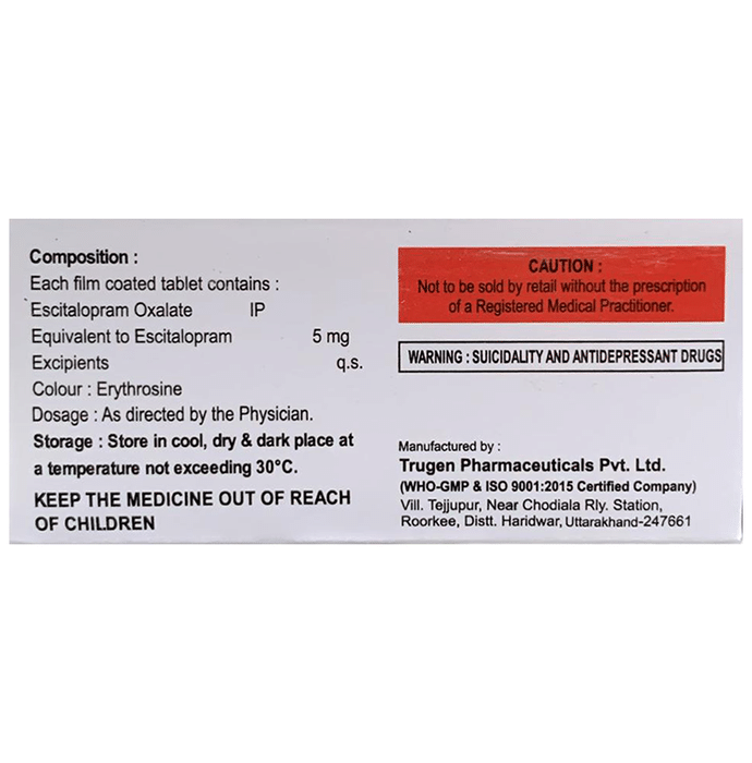 Esirock 5 Tablet    Escitalopram Oxalate 5mg