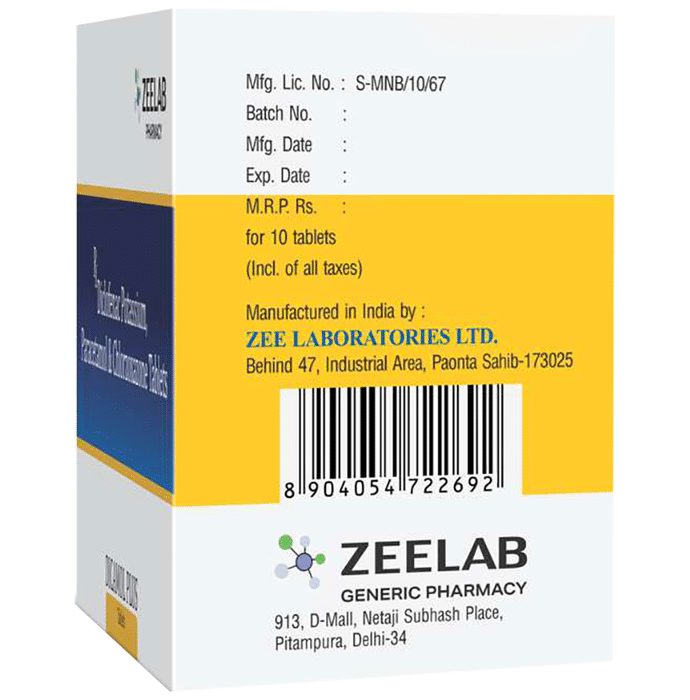 Dicamol Plus Tablet    Chlorzoxazone 250mg + Diclofenac 50mg + Paracetamol 325mg