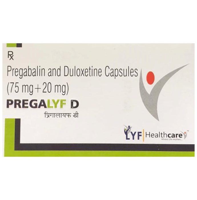 Pregalyf D 75mg/20mg Capsule    Pregabalin 75mg + Duloxetine 20mg