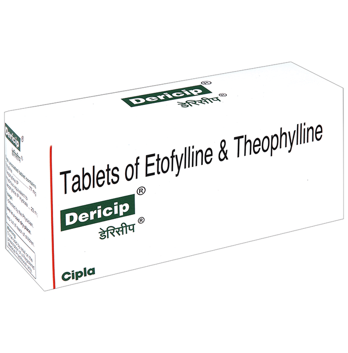 Dericip 77mg/23mg Tablet    Etofylline 77mg + Theophylline 23mg