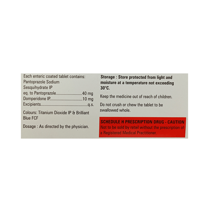 Pdten Tablet    Domperidone 10mg + Pantoprazole 40mg