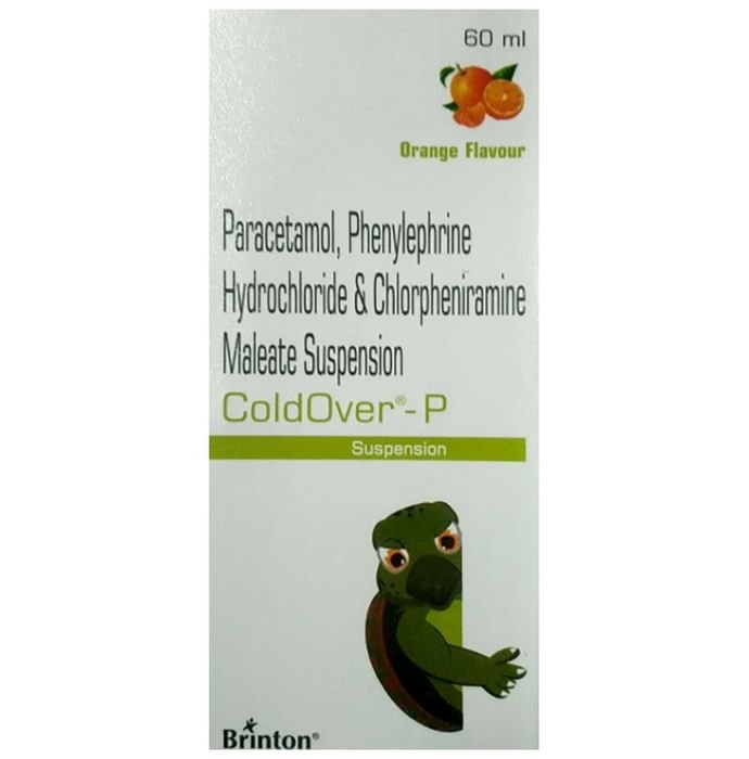 Coldover-P Oral Suspension Orange    Chlorpheniramine Maleate 2mg + Paracetamol 250mg + Phenylephrin