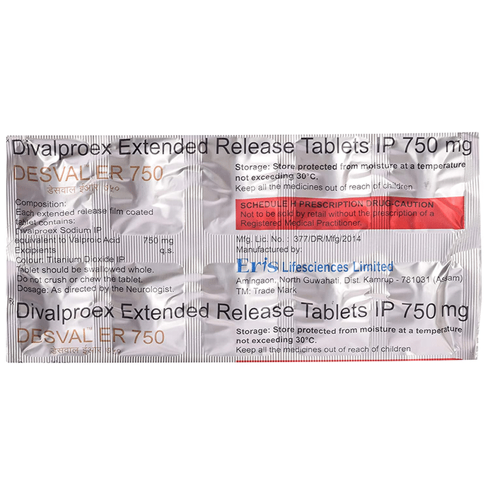 Desval ER 750 Tablet    Divalproex 750mg