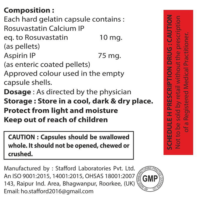 Rosumend-AS Capsule    Rosuvastatin 10mg + Aspirin 75mg