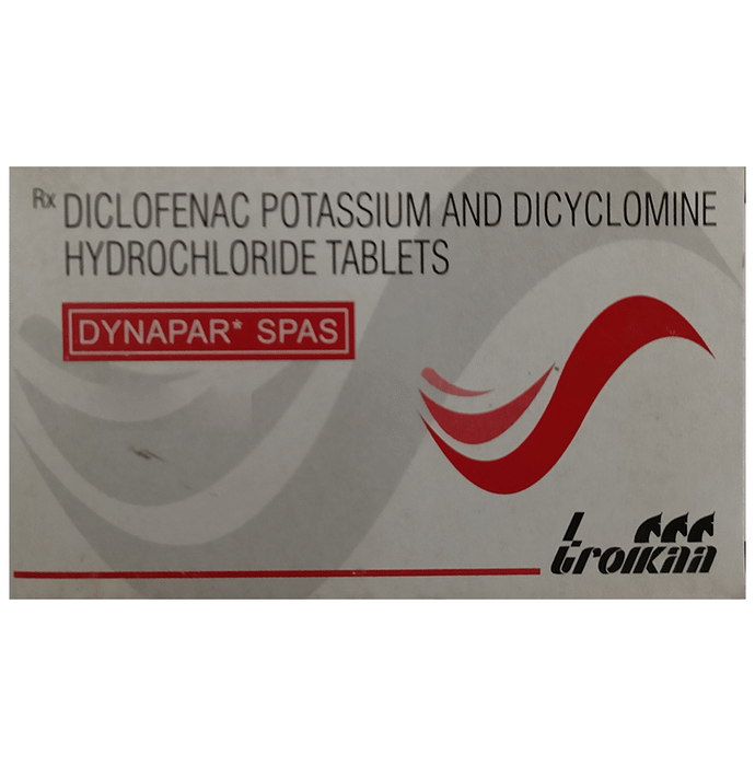 Dynapar Spas Tablet    Dicyclomine 20mg + Diclofenac 50mg