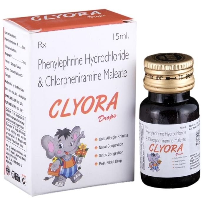 Clyora Oral Drops    Chlorpheniramine Maleate NA + Phenylephrine NA