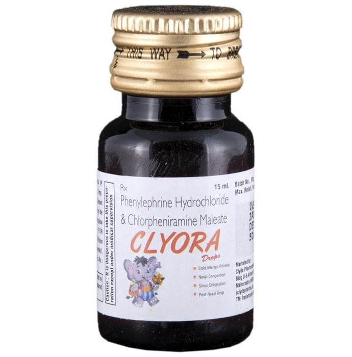 Clyora Oral Drops    Chlorpheniramine Maleate NA + Phenylephrine NA