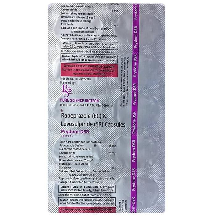 Prydom-DSR Capsule    Levosulpiride 75mg + Rabeprazole 20mg