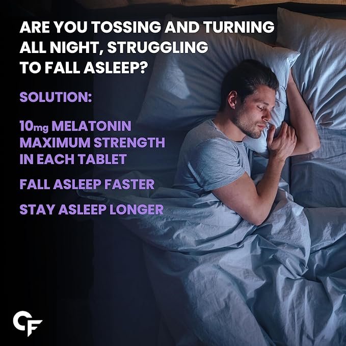 Carbamide Forte Melatonin 10mg with Tagar & Vitamin B6 | Natural and Safe Sleep Support | Tablet