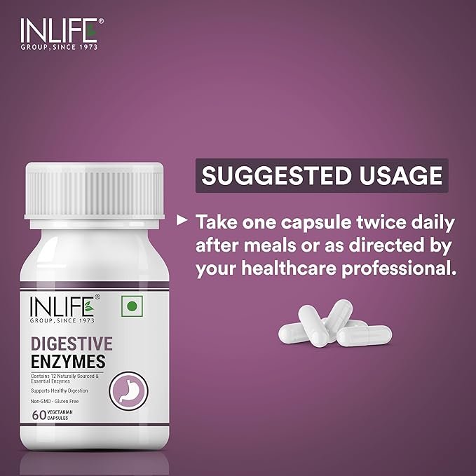 Inlife Digestive Enzymes for Healthy Digestion | Vegetarian Capsule