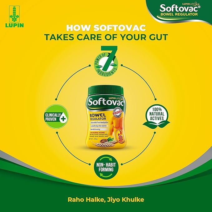 Softovac -SF Bowel Regulator Powder | For Constipation, Digestion & Liver Care | Stomach Care | Sugar-free