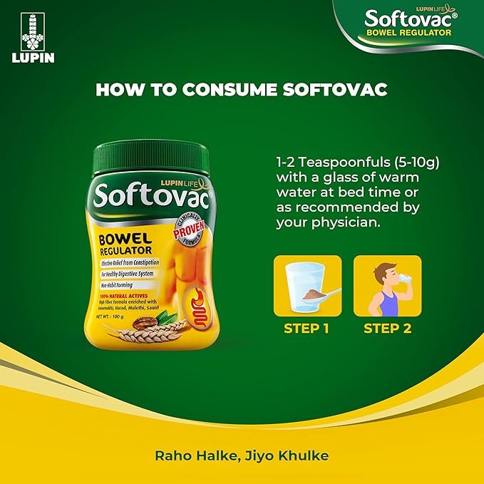 Softovac -SF Bowel Regulator Powder | For Constipation, Digestion & Liver Care | Stomach Care | Sugar-free