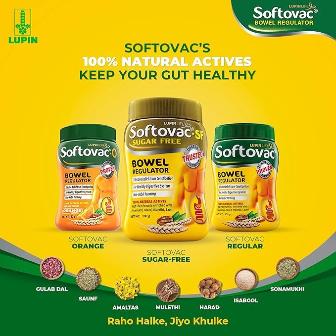 Softovac -SF Bowel Regulator Powder | For Constipation, Digestion & Liver Care | Stomach Care | Sugar-free