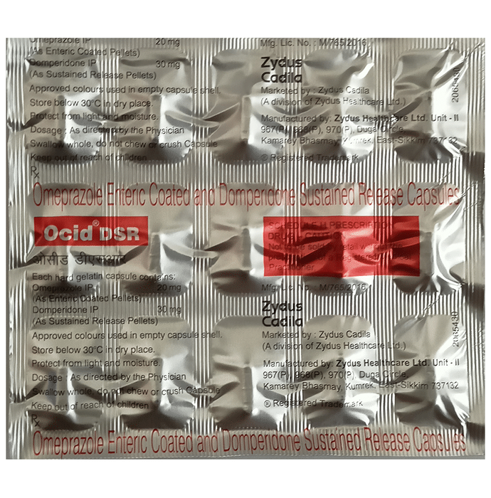 Ocid-DSR Capsule Domperidone 30mg + Omeprazole 20mg