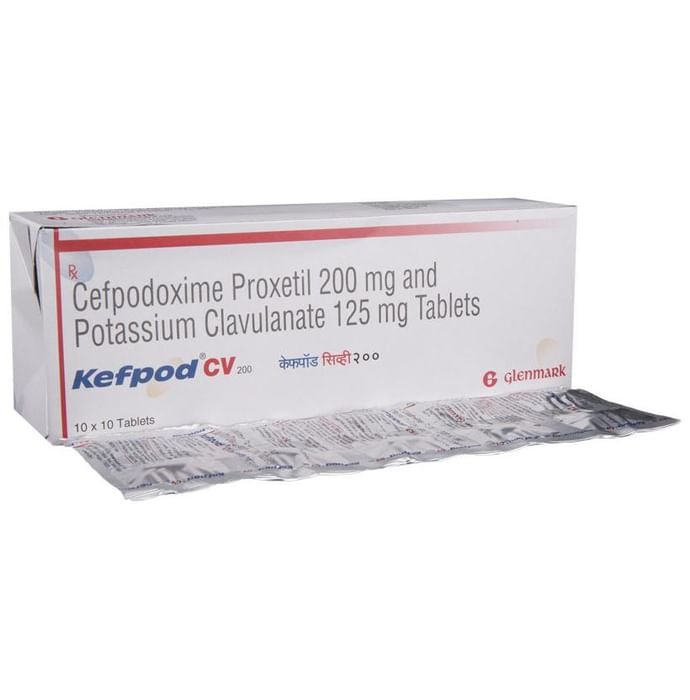 Kefpod CV 200 Tablet Cefpodoxime Proxetil 200mg + Clavulanic Acid 125mg