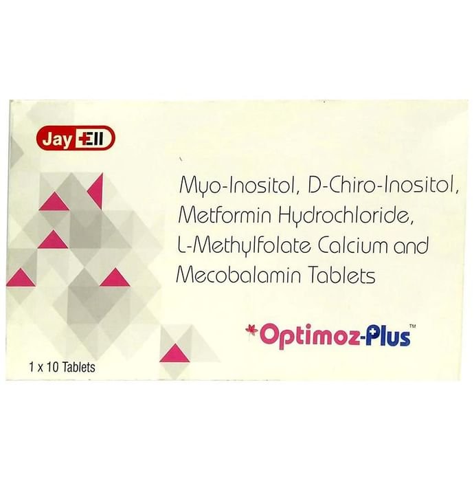 Optimoz-Plus Tablet Myo-Inositol 550mg + D-Chiro Inositol 13.8mg + Metformin 500mg + L-Methyl Folate