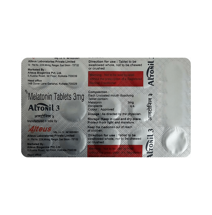 Altonil 3mg Tablet Melatonin 3mg