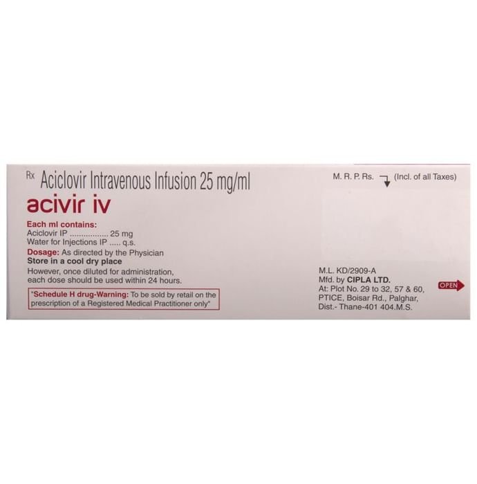 Acivir IV Injection Acyclovir 25mg/ml