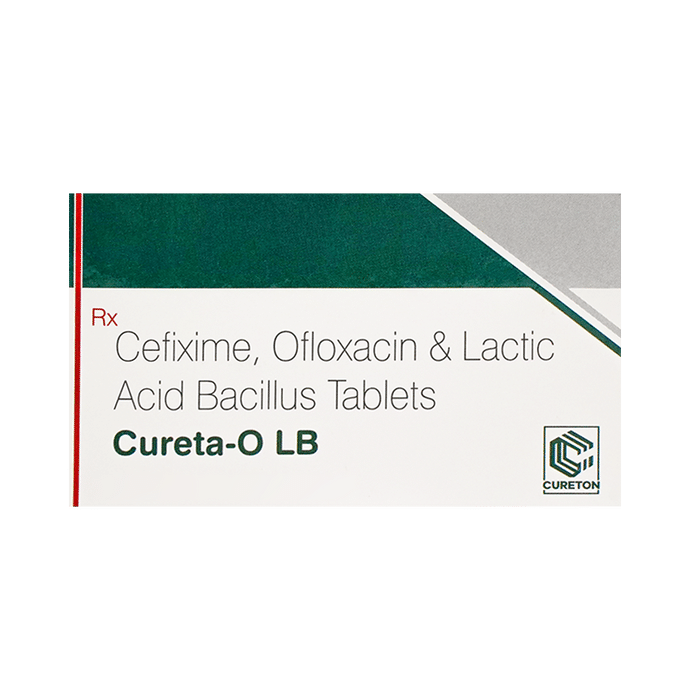 Cureta-O LB Tablet Cefixime 200mg + Ofloxacin 200mg + Lactobacillus 60Million spores