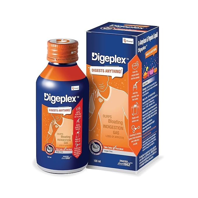 Digeplex Syrup | For Burps, Bloating, Indigestion, Gas & Loss of Appetite | Sugar-Free|100 ml Liquid