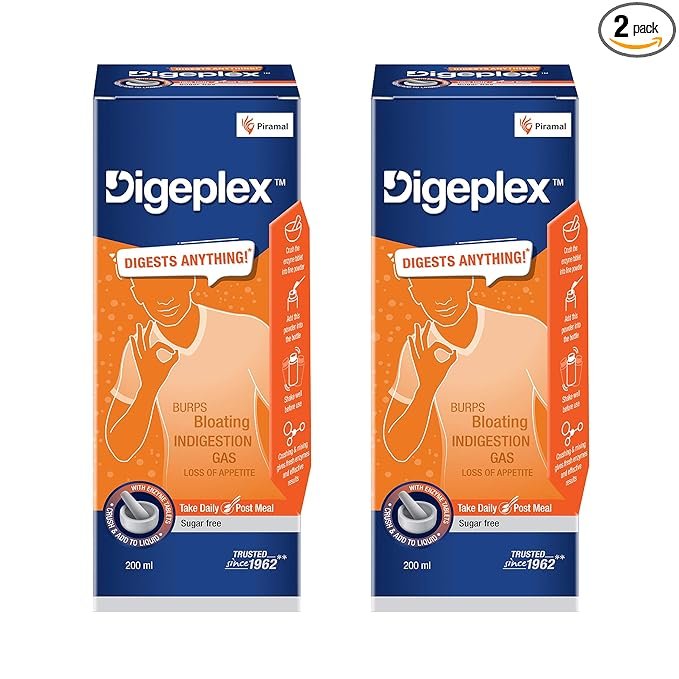 Digeplex Syrup | For Burps, Bloating, Indigestion, Gas & Loss of Appetite | Sugar-Free|200 ml Liquid