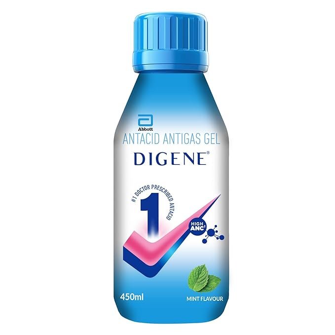 Digene Antacid Antigas Gel | For Acidity, Gas, Heartburn &amp; Stomach Care | Flavour Mint| 450ml Oral Gel