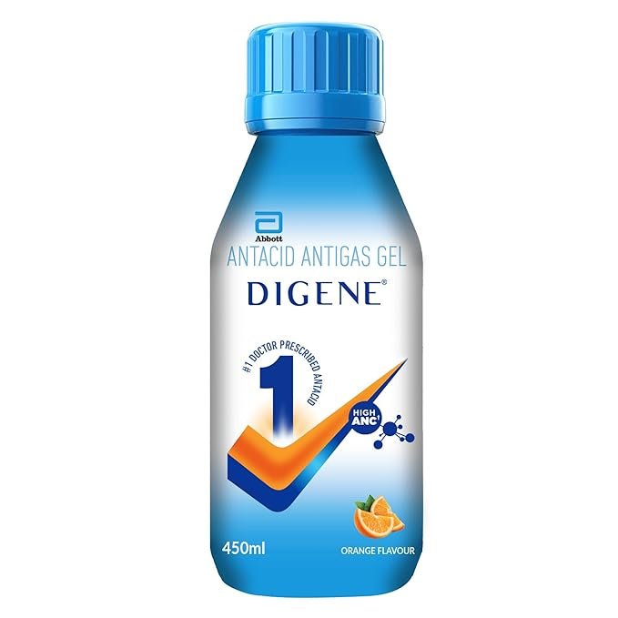 Digene Antacid Antigas Gel | For Acidity, Gas, Heartburn &amp; Stomach Care | Flavour Orange|450ml Oral Gel