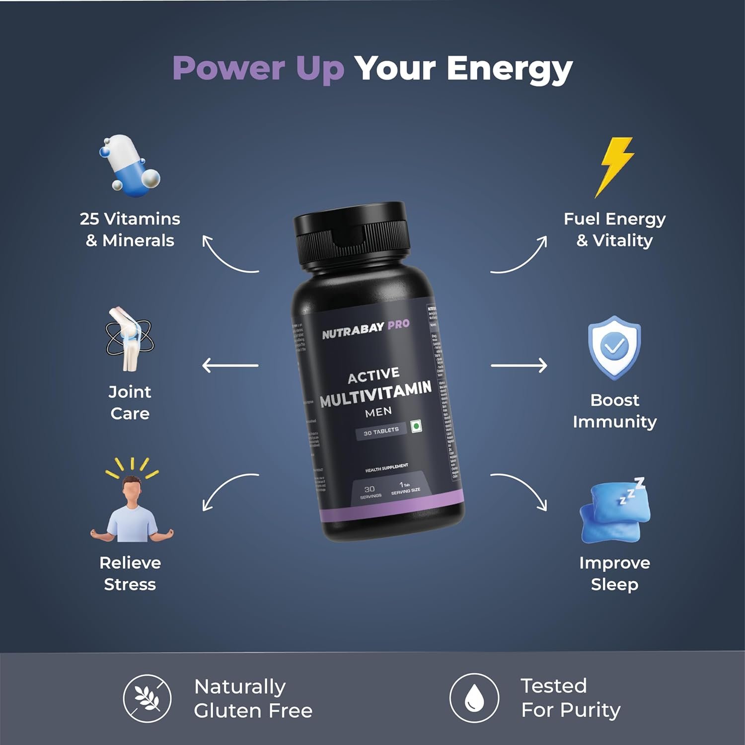 Nutrabay Pro Active Multivitamin Men Tablet|30 tablet.