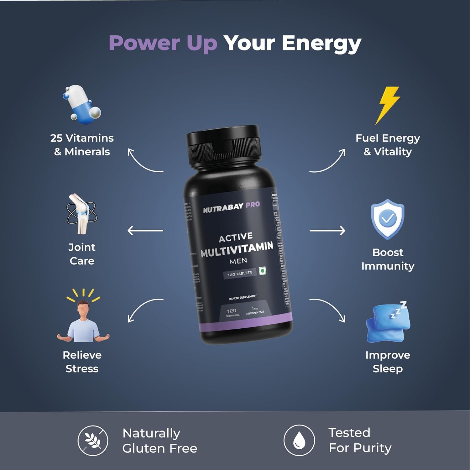 Nutrabay Pro Active Multivitamin Men Tablet|120 tablet.